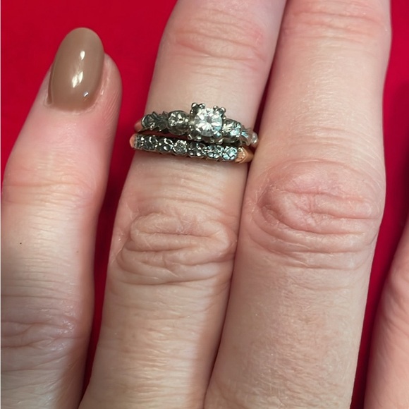 Vintage diamond wedding set - Picture 3 of 7